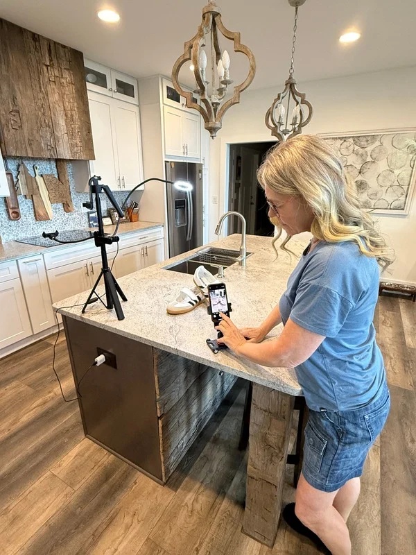 Filming in the kitchen